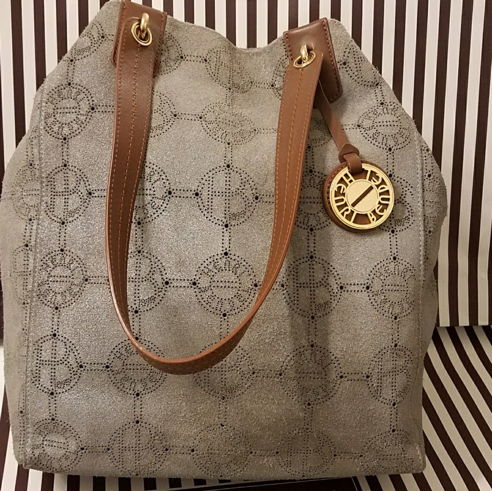 SOLD!!Henri Bendel Suede Laser Cut Hobo